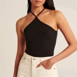 Abercrombie & Fitch Black One-Shoulder Bodysuit